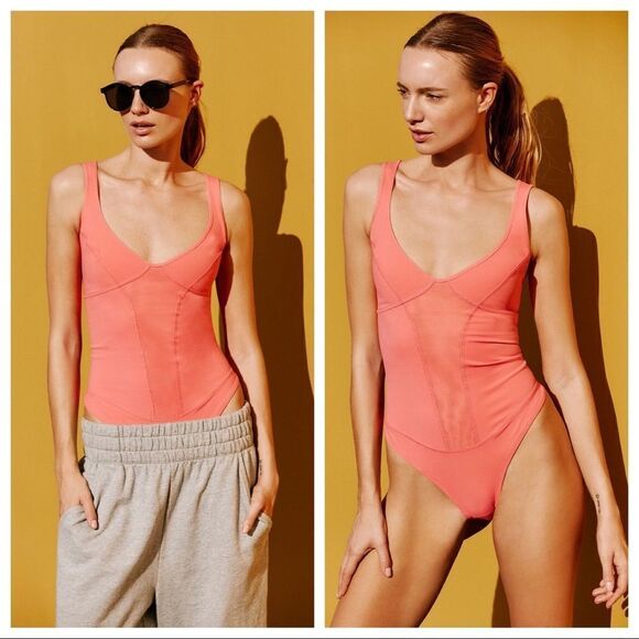 Free People Movement Heart Of Gold Leotard Pink - Picture 1 of 6